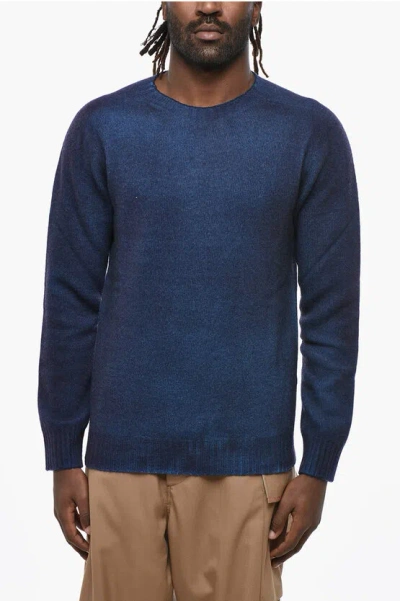 Altea Cashmere Blend Crew Neck Sweater In Blue