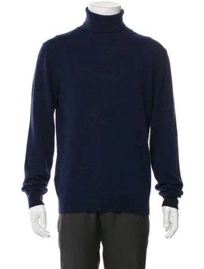 Pre-owned Altea Cashmere Turtleneck Pullover In Blue