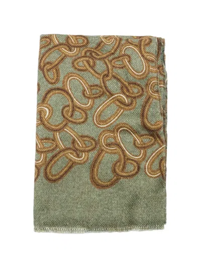 Altea Chain-print Scarf In Green