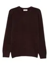 Altea Classic Brown Long Sleeve Crew-neck Sweater In Burgundy