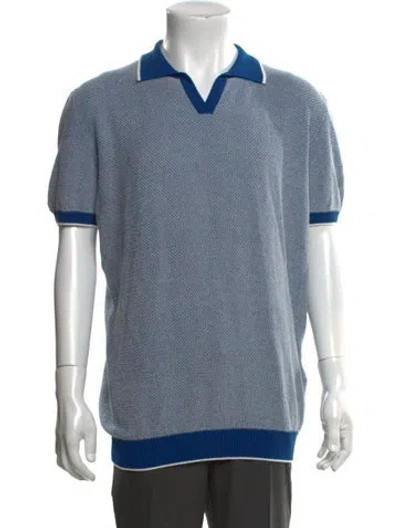 Pre-owned Altea Collar Short Sleeve Polo Shirt W/ Tags In Blue