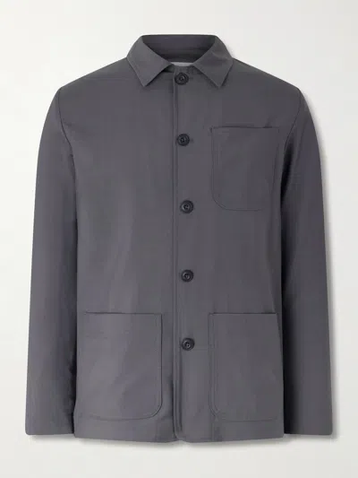 Altea Constantin Virgin Wool Overshirt In Gray