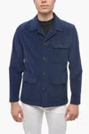 Altea Corduroy Harrison Overshirt With Collar In Blue