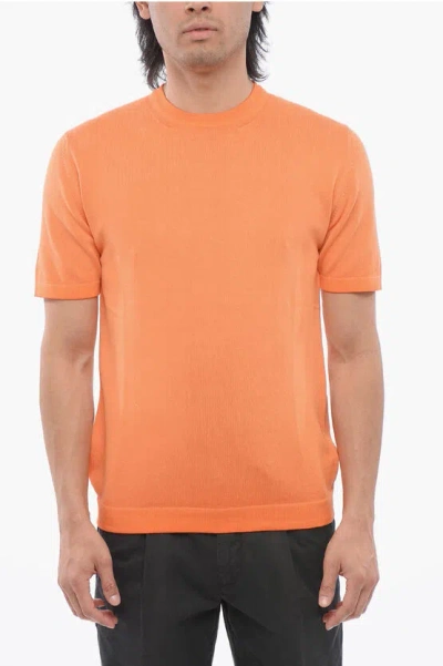 Altea Cotton Knit T-shirt In Orange