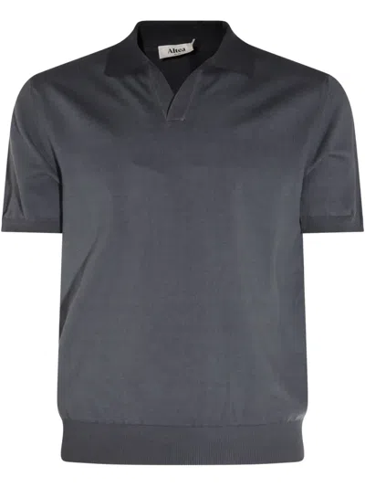 Altea Dark Grey Cotton Polo Shirt In Gray