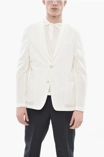 Altea Cotton Unlined Blazer Alfonso With Two Buttons In White