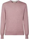 Altea Cotton Wool Rasata Crewneck Sweater In Pink