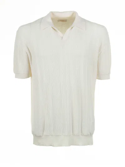 Altea Cream Short-sleeved Polo Shirt In Panna