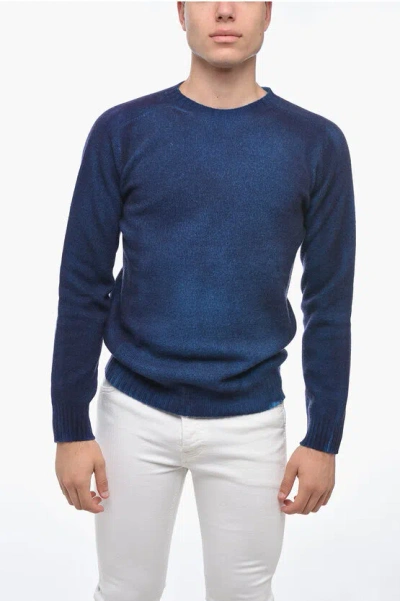 Altea Crew Neck Cashmere Blend Sweater In Blue