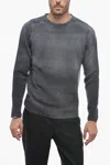 Altea Crew Neck Cashmere Blend Sweater With Degradè Bottom In Grey