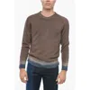 Altea Crew Neck Cashmere Blend Sweater With Degradè Bottom