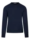 Altea Round Neck Cashmere Sweater With Ribbed Hem In Gray