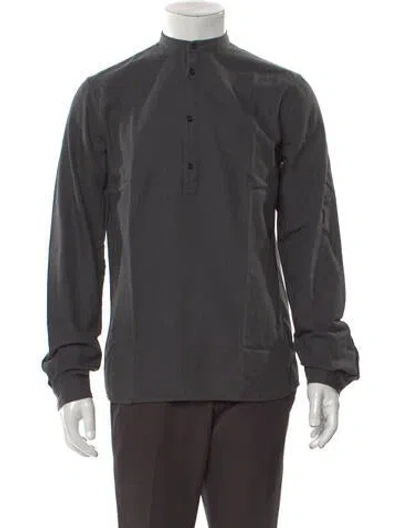 Pre-owned Altea Crew Neck Long Sleeve Henley W/ Tags In Gray