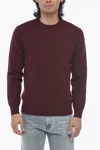 Altea Crew Neck Lunetta Virgin Wool Sweater With Contrasting Patch In White