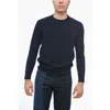 Altea Crew Neck Lunetta Virgin Wool Sweater With Patches In Blue