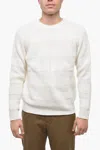 Altea Crew Neck Raglan Virgin Wool Sweater In White