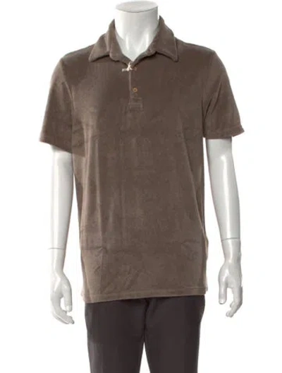 Pre-owned Altea Crew Neck Short Sleeve Polo Shirt In Brown