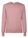 Altea Cotton Wool Rasata Crewneck Sweater In Pink