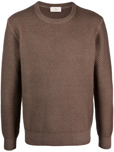 Altea Crew-neck Virgin-wool Knitted Jumper In Brown