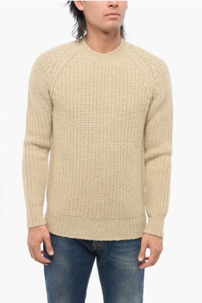 Altea Crew Neck Wool And Silk Pullover In Blue