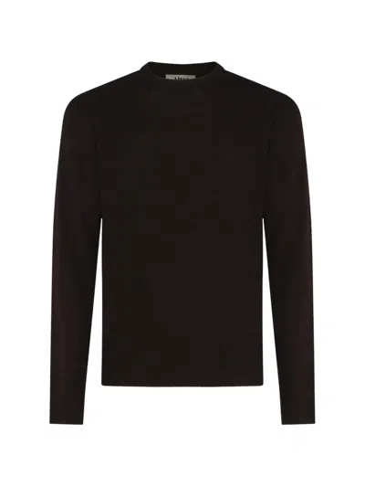 Altea Crew-neck Knitted Sweater In Brown