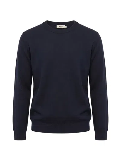 Altea Crew-neck Wool Sweater In Blue