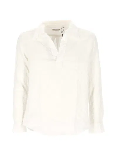 Altea Crinkled-finish Long-sleeve Shirt In White
