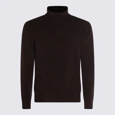 ALTEA DARK BROWN WOOL KNITWEAR