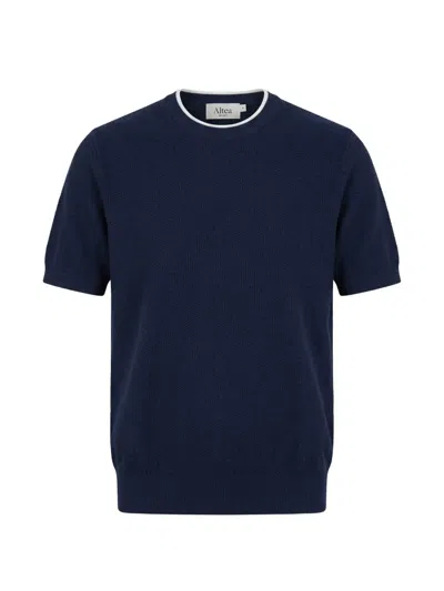 Altea Diagonal Knit T-shirt In Blue