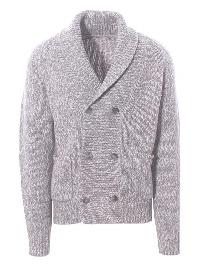ALTEA DOUBLE-BREASTED SHAWL-COLLAR CARDIGAN