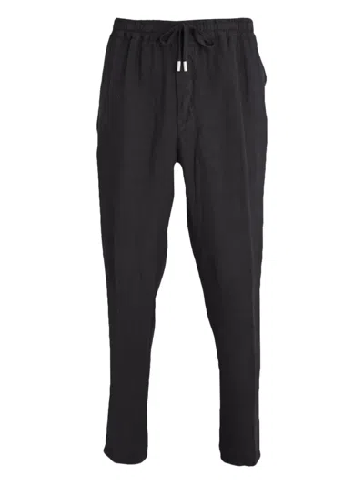 Altea Drawstring Linen Trousers In Gray
