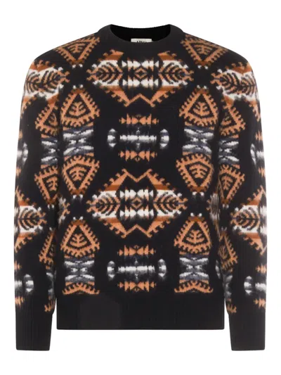 Altea Sweaters Blue And Green In Animal Print