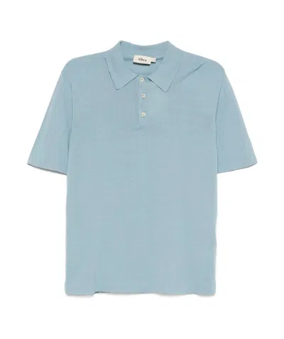 Altea Fine-knit Polo Shirt In Blue
