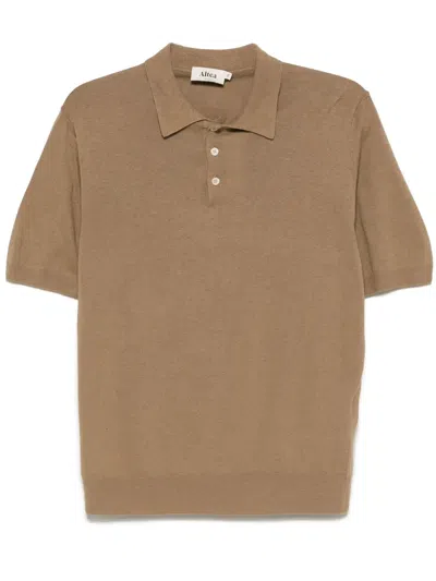 Altea Fein Gestricktes Poloshirt In Braun
