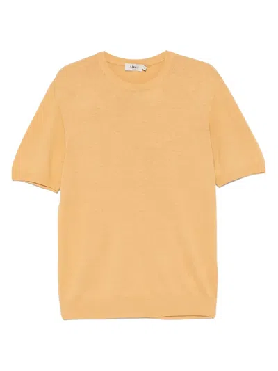 Altea Fine-knit T-shirt In Yellow