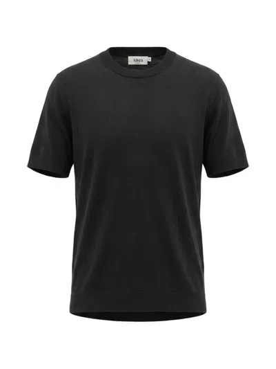 Altea Fine-knit Short-sleeve T-shirt In Black