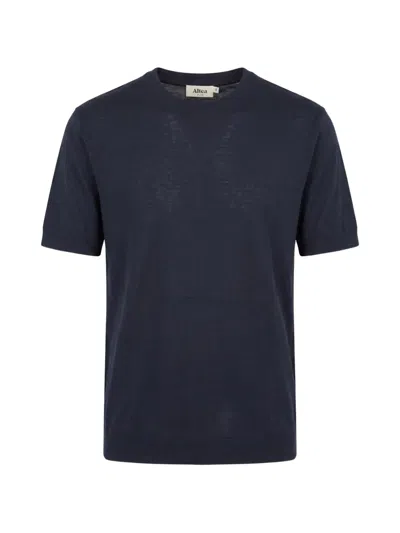 Altea Fine-knit Short-sleeve T-shirt In Blue