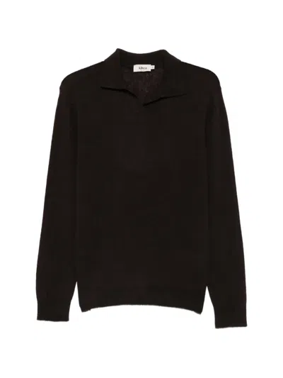 Altea Fine-knit V-neck Sweater In Black