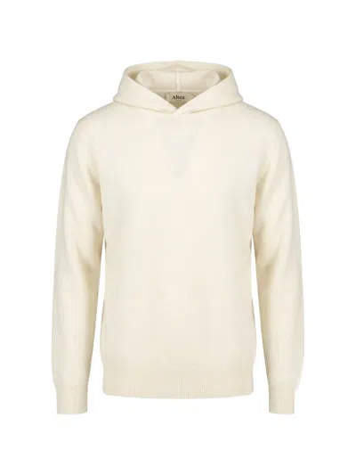 Altea Fine-knit Wool Hoodie In White