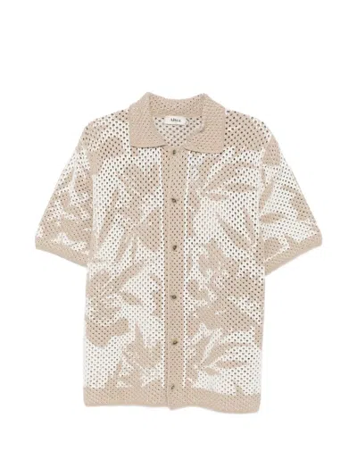 Altea Floral Open-knit Shirt In Neutral