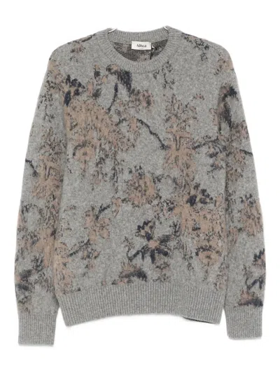 Altea Floral-pattern Wool Sweater In Gray