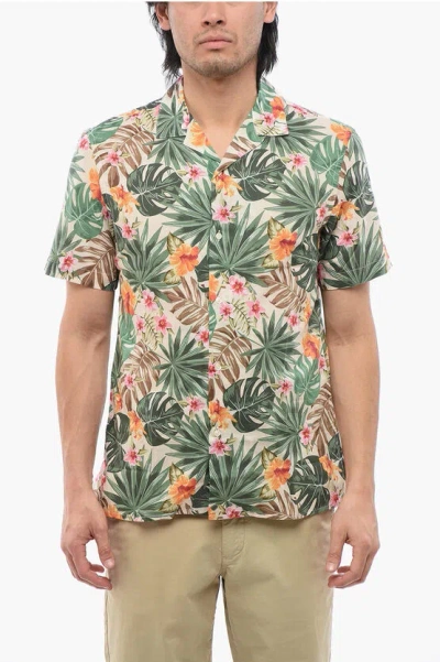 Altea Floral Print Short Sleeved Shirt In Green