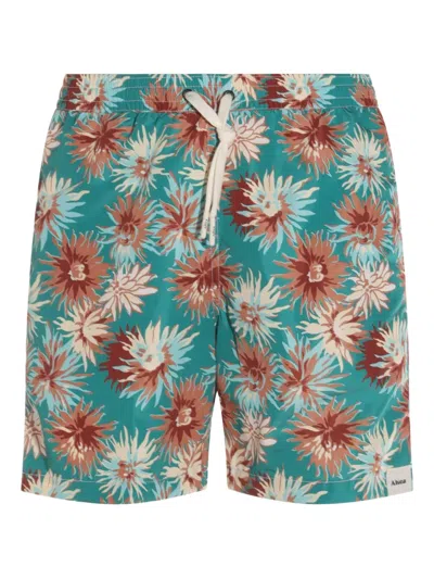 Altea Floral-print Swim Shorts In Green