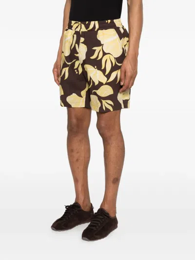 Altea Floral-print Shorts In Brown