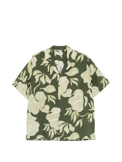 Altea Floral-print Short-sleeve Shirt In Green