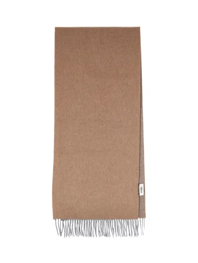 Altea Fringed Wool Scarf In Brown