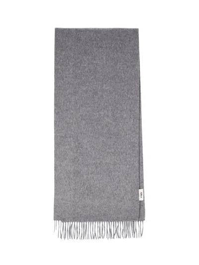 Altea Fringed Wool Scarf In Gray