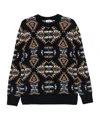 Altea Geometric-pattern Crewneck Knitted Jumper In Black