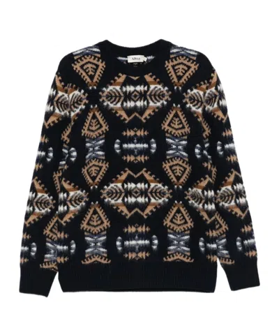 ALTEA ALTEA GEOMETRIC-PATTERN CREWNECK KNITTED JUMPER