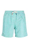 Altea Geometric-print Drawstring Swim Shorts In Green